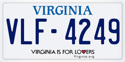 VA license plate VLF4249