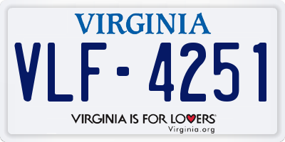 VA license plate VLF4251