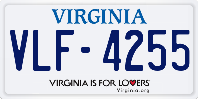 VA license plate VLF4255