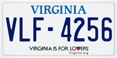 VA license plate VLF4256