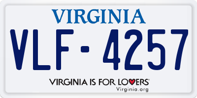 VA license plate VLF4257