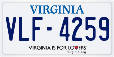 VA license plate VLF4259