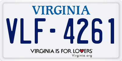 VA license plate VLF4261