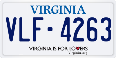 VA license plate VLF4263