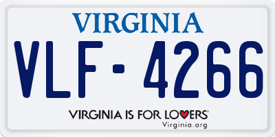 VA license plate VLF4266