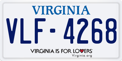 VA license plate VLF4268