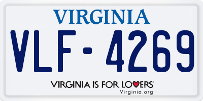 VA license plate VLF4269
