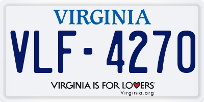 VA license plate VLF4270