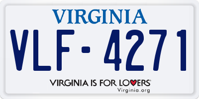 VA license plate VLF4271