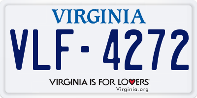 VA license plate VLF4272