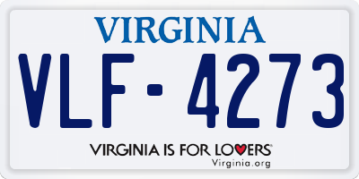 VA license plate VLF4273