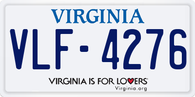VA license plate VLF4276