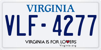 VA license plate VLF4277