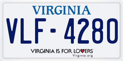 VA license plate VLF4280