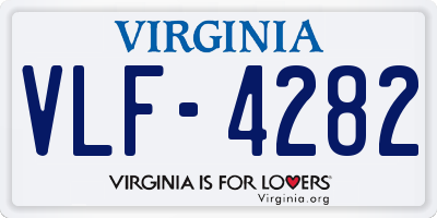 VA license plate VLF4282