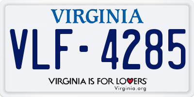VA license plate VLF4285