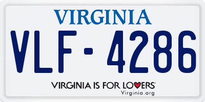 VA license plate VLF4286