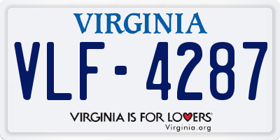 VA license plate VLF4287