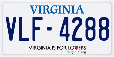 VA license plate VLF4288