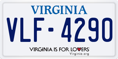 VA license plate VLF4290