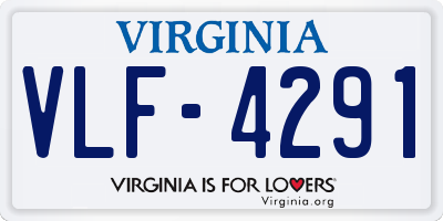 VA license plate VLF4291