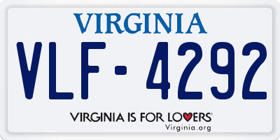 VA license plate VLF4292