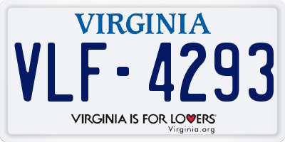 VA license plate VLF4293