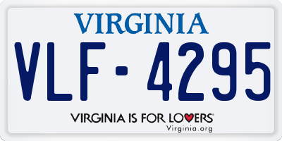 VA license plate VLF4295
