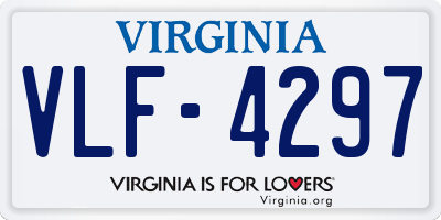 VA license plate VLF4297