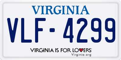 VA license plate VLF4299