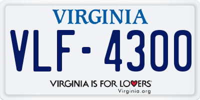 VA license plate VLF4300