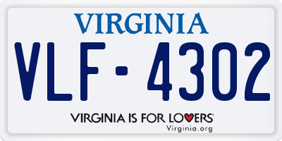 VA license plate VLF4302