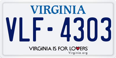 VA license plate VLF4303