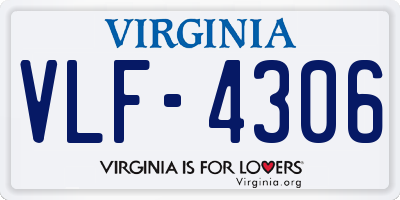 VA license plate VLF4306