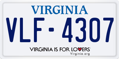 VA license plate VLF4307