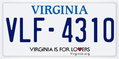 VA license plate VLF4310