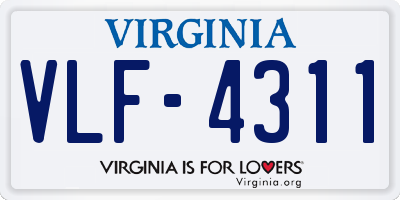 VA license plate VLF4311