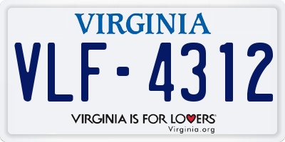 VA license plate VLF4312