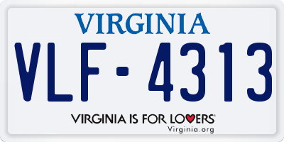 VA license plate VLF4313