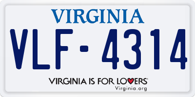VA license plate VLF4314