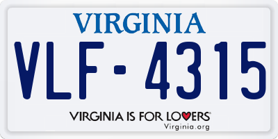 VA license plate VLF4315