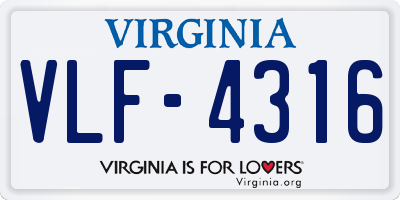 VA license plate VLF4316
