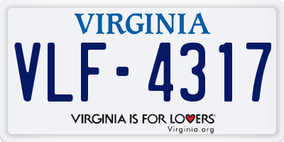 VA license plate VLF4317