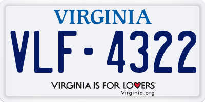 VA license plate VLF4322