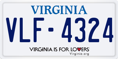 VA license plate VLF4324