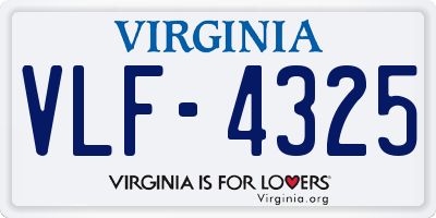 VA license plate VLF4325