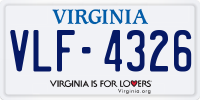 VA license plate VLF4326