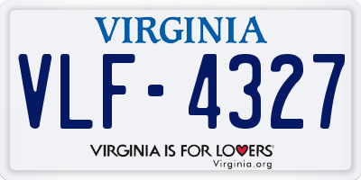 VA license plate VLF4327