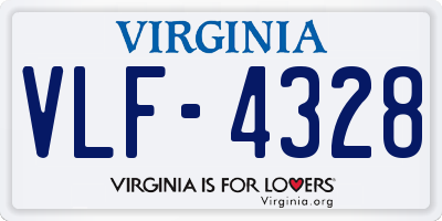 VA license plate VLF4328