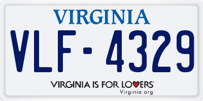 VA license plate VLF4329